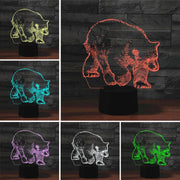 Bear Shape 3D Colorful LED Vision Light Table Lamp, 16 Colors Remote Control Version
