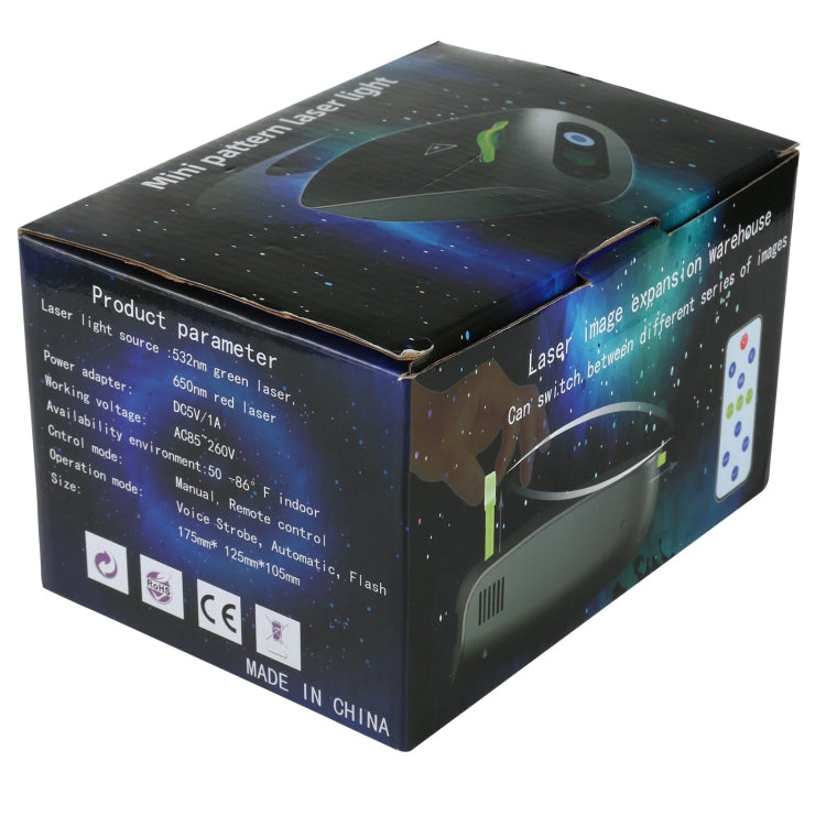 5V LED Card Projection Laser Stage Light, EU Plug