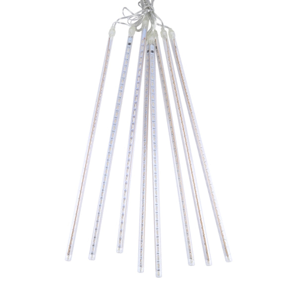 50cm 8 Tubes DIP Meteor Rain Light, LED Decorative Light, Tube Diameter: 1.2cm, AC 100-240V, US, EU Plug Optional(White Light)