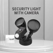20W LED Smart Sensor Outdoor Floodlight with 1080P Security Camera, 3000K Warm Light (Black)