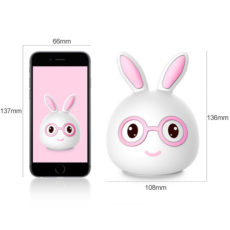 Happy Rabbit Creative Touch 3D LED Decorative Night Light, USB Charging Version (Pink) - Night Lights by PMc TechLife | Online Shopping South Africa | PMc TechLife | Buy Now Pay Later Mobicred