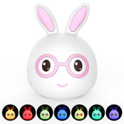 Smiling Rabbit Creative Touch 3D LED Decorative Night Light, USB Charging Version (Pink)