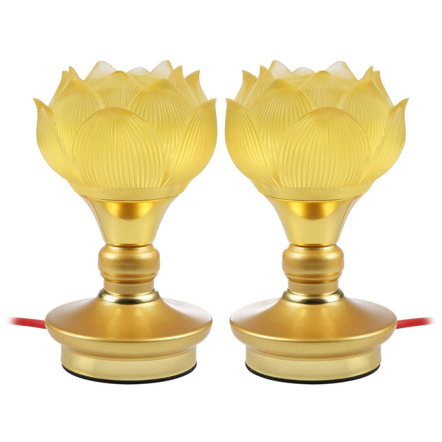 2pcs Household LED Lotus Lights for Buddha Electronic Altar Lamp, CN Plug(Colorful Light)