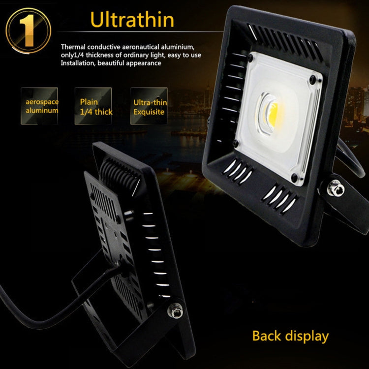 30W Water-resistant 3000K Warm White Light LED Floodlight Lamp, Luminous Flux: > 2400LM, PF > 0.9, RA > 80, AC 90-140V