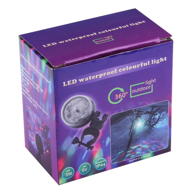 3W Mini 3ATM  water resistant  Rotating Magic Ball LED Stage Light, with Bicycle Mount - free shipping - PMc TechLife - Order now!