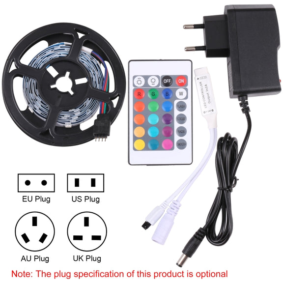 Bare Board 5050 SMD RGB LED Rope Light, 30 LED/m, Length: 2m, 12V 2A 100-240V, with 24-key Remote Control(US Plug)