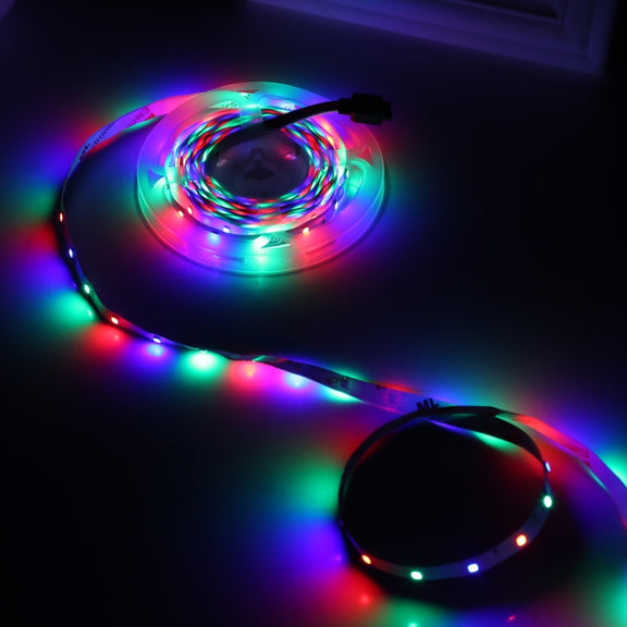 Bare Board 2835 SMD RGB LED Rope Light, 60 LED/m, Length: 5m, 12V 2A 100-240V, with 24-key Remote Control(US Plug)