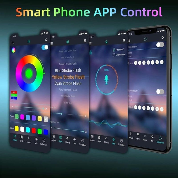 Smart Bluetooth APP Control Bare Board 2835 SMD RGB LED Rope Light, 60 LED/m, Length: 5m, 12V 2A 100-240V(EU Plug)