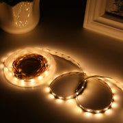 Bare Board 2835 SMD Dimmable White Light / Warm Light LED Rope Light, 60 LED/m, Length: 5m, 12V 2A 100-240V(EU Plug)