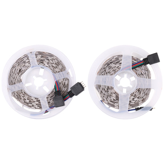 2pcs Bare Board 5050 SMD RGB LED Rope Light, 30 LED/m, Length: 5m, 12V 2A 100-240V, with 24 Keys Doodle Controller (US Plug)