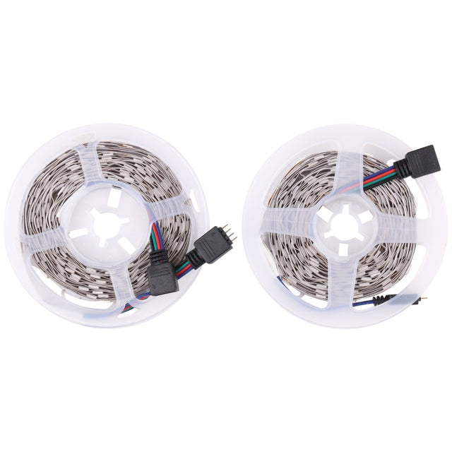 2pcs Bare Board 5050 SMD RGB LED Rope Light, 30 LED/m, Length: 5m, 12V 2A 100-240V, with 24 Keys Doodle Controller (US Plug)