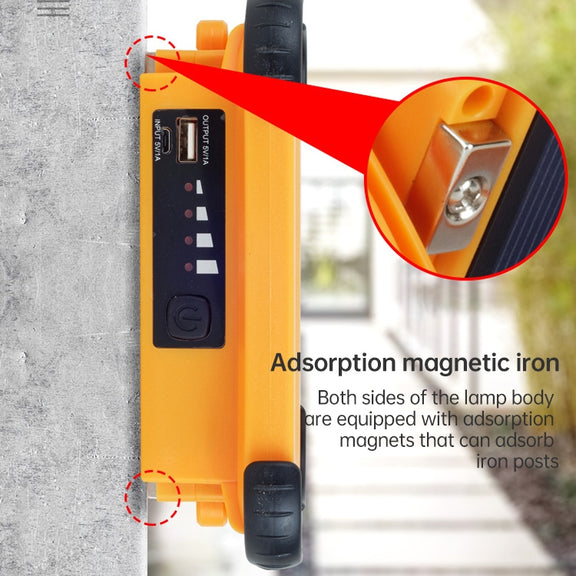 50W 32 LEDs Solar Portable Camping Light Magnetic Lighting Emergency Light with Four Levels of Brightness & Power Bank & Battery Indicator