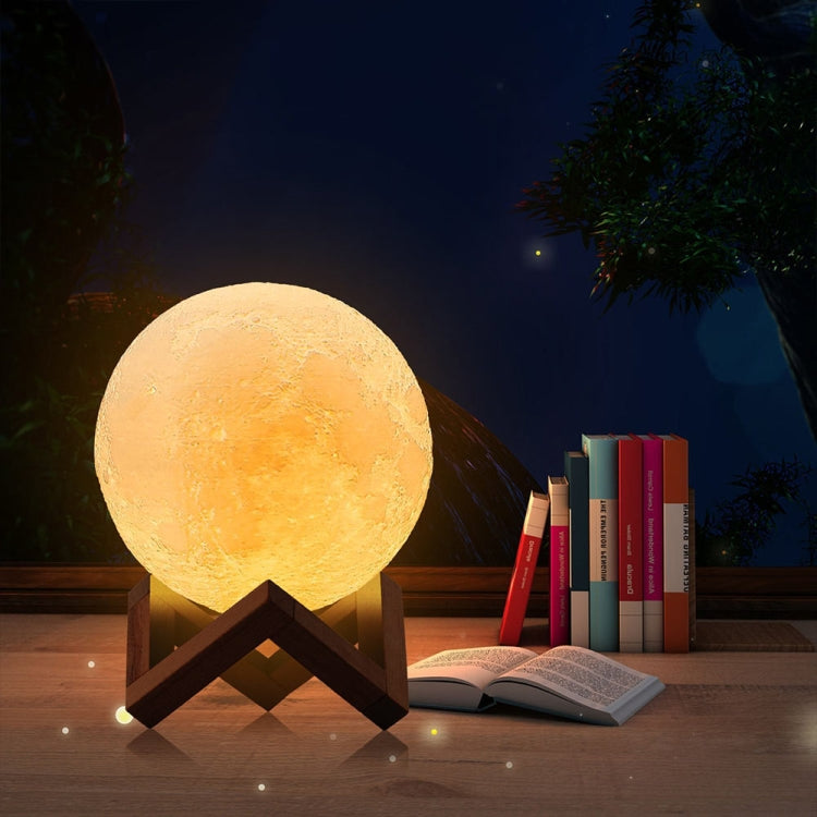 YouOKLight YK2302 15cm Touch Control 3D Print Moon Lamp, USB Charging 16-Color Dimming LED Night Light with Remote Control & Wooden Holder - Night Lights by youOKLight | Online Shopping South Africa | PMC Jewellery | Buy Now Pay Later Mobicred