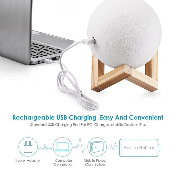 YouOKLight YK2302 15cm Touch Control 3D Print Moon Lamp, USB Charging 16-Color Dimming LED Night Light with Remote Control & Wooden Holder - Night Lights by youOKLight | Online Shopping South Africa | PMC Jewellery | Buy Now Pay Later Mobicred