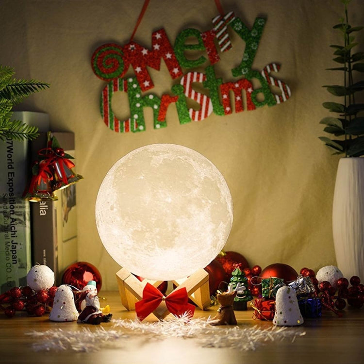 YouOKLight YK2302 15cm Touch Control 3D Print Moon Lamp, USB Charging 16-Color Dimming LED Night Light with Remote Control & Wooden Holder - Night Lights by youOKLight | Online Shopping South Africa | PMC Jewellery | Buy Now Pay Later Mobicred