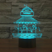 Amusement Park Style 3D Touch Switch Control LED Light , 7 Color Discoloration Creative Visual Stereo Lamp Desk Lamp Night Light