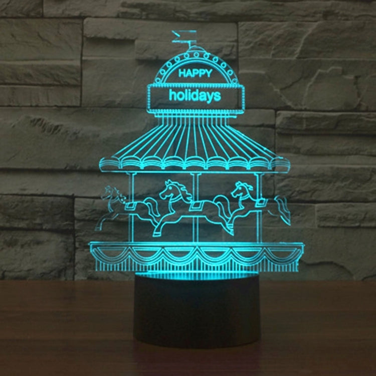 Amusement Park Style 3D Touch Switch Control LED Light , 7 Color Discoloration Creative Visual Stereo Lamp Desk Lamp Night Light