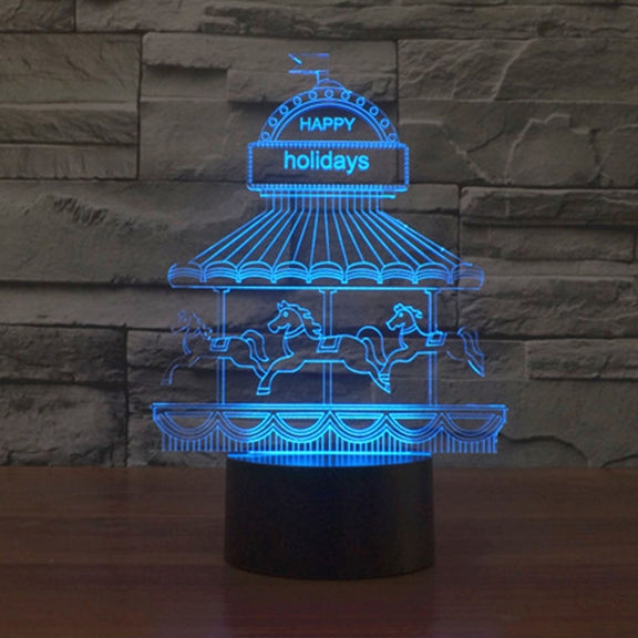 Amusement Park Style 3D Touch Switch Control LED Light , 7 Color Discoloration Creative Visual Stereo Lamp Desk Lamp Night Light