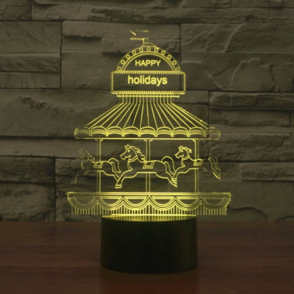 Amusement Park Style 3D Touch Switch Control LED Light , 7 Color Discoloration Creative Visual Stereo Lamp Desk Lamp Night Light