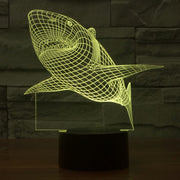 Shark Style 3D Touch Switch Control LED Light , 7 Color Discoloration Creative Visual Stereo Lamp Desk Lamp Night Light