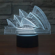 Sydney Opera House Style 3D Touch Switch Control LED Light , 7 Color Discoloration Creative Visual Stereo Lamp Desk Lamp Night Light