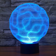 Brain Style 3D Touch Switch Control LED Light , 7 Color Discoloration Creative Visual Stereo Lamp Desk Lamp Night Light