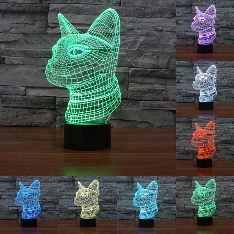 Side Face Cat Style 3D Touch Switch Control LED Light , 7 Color Discoloration Creative Visual Stereo Lamp Desk Lamp Night Light - Novelty Lighting by PMC TechLife | Online Shopping South Africa | PMC TechLife | Buy Now Pay Later Mobicred