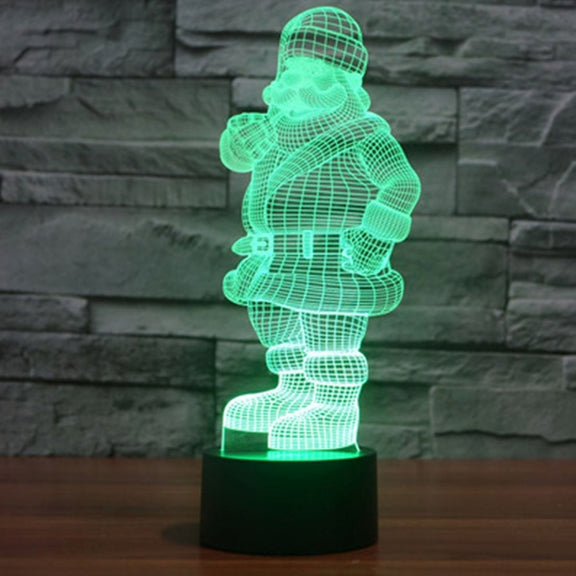 Santa Claus Style 3D Touch Switch Control LED Light , 7 Color Discoloration Creative Visual Stereo Lamp Desk Lamp Night Light