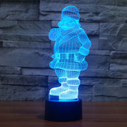 Santa Claus Style 3D Touch Switch Control LED Light , 7 Color Discoloration Creative Visual Stereo Lamp Desk Lamp Night Light