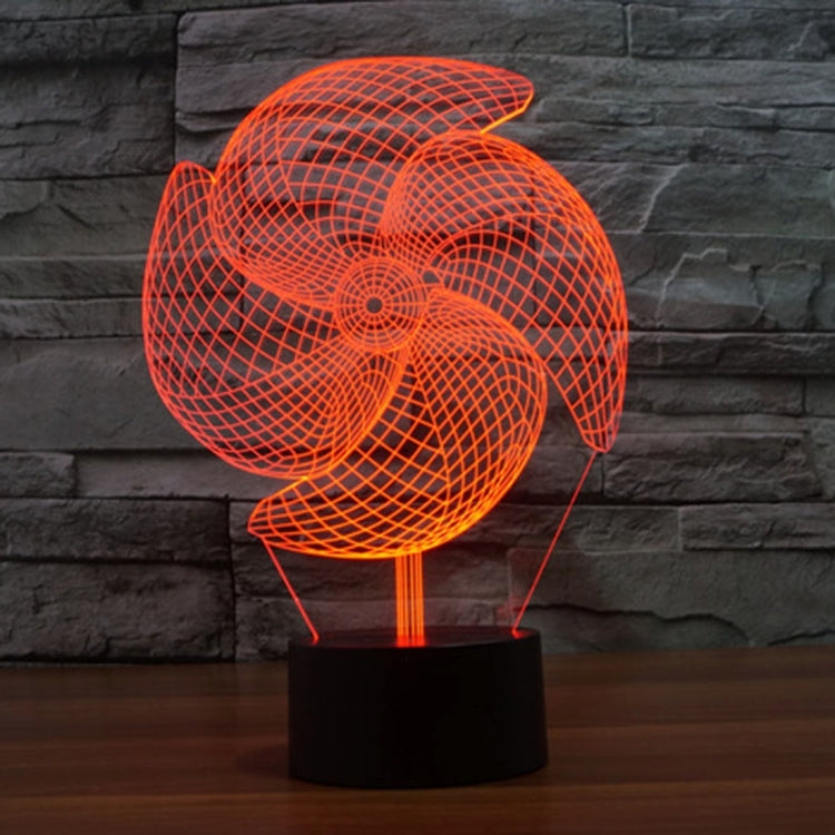 Big Pinwheel Style 3D Touch Switch Control LED Light , 7 Color Discoloration Creative Visual Stereo Lamp Desk Lamp Night Light