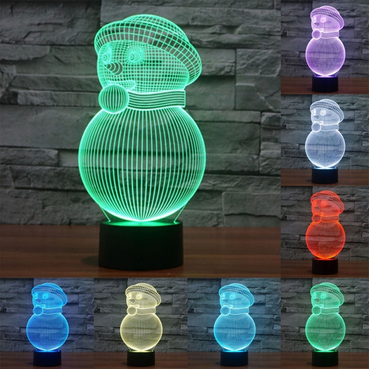 Snowman Style 3D Touch Switch Control LED Light , 7 Color Discoloration Creative Visual Stereo Lamp Desk Lamp Night Light - Novelty Lighting by PMC TechLife | Online Shopping South Africa | PMC TechLife | Buy Now Pay Later Mobicred