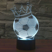 Football Crown Style 3D Touch Switch Control LED Light , 7 Color Discoloration Creative Visual Stereo Lamp Desk Lamp Night Light
