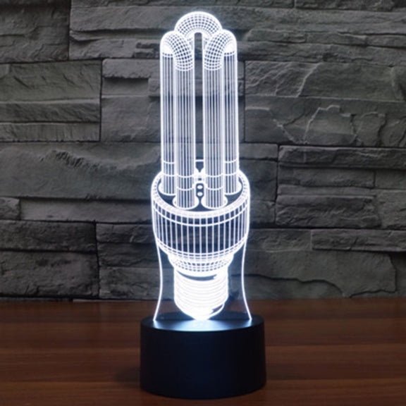 Energy-saving Lamp Style 3D Touch Switch Control LED Light , 7 Color Discoloration Creative Visual Stereo Lamp Desk Lamp Night Light