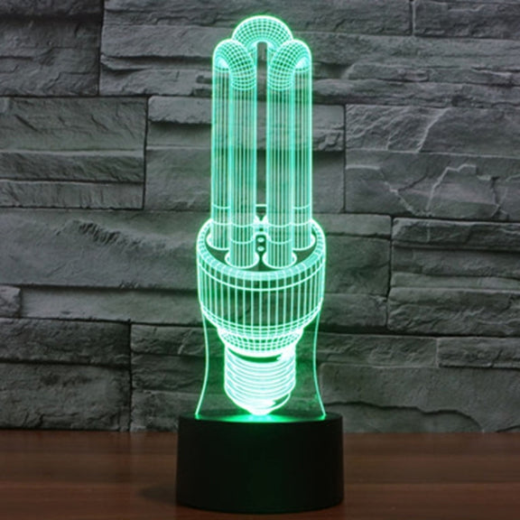 Energy-saving Lamp Style 3D Touch Switch Control LED Light , 7 Color Discoloration Creative Visual Stereo Lamp Desk Lamp Night Light