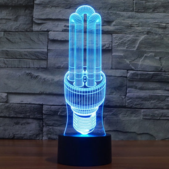 Energy-saving Lamp Style 3D Touch Switch Control LED Light , 7 Color Discoloration Creative Visual Stereo Lamp Desk Lamp Night Light
