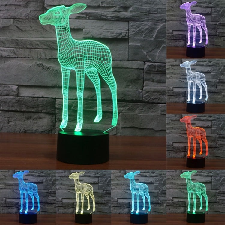 Deer Style 3D Touch Switch Control LED Light , 7 Color Discoloration Creative Visual Stereo Lamp Desk Lamp Night Light - Novelty Lighting by PMC TechLife | Online Shopping South Africa | PMC TechLife | Buy Now Pay Later Mobicred