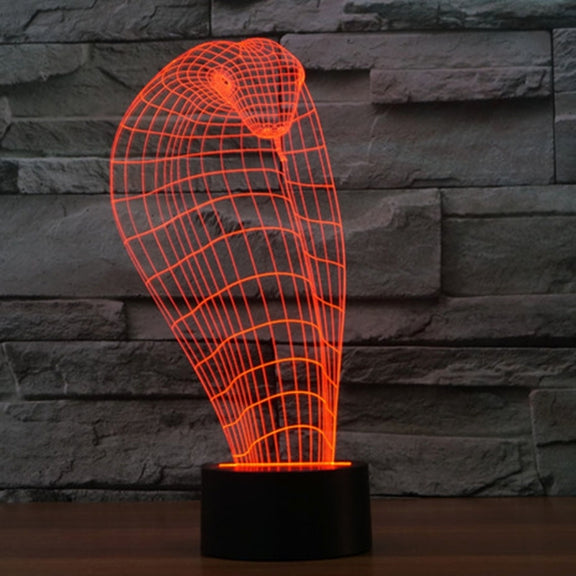 Cobra Style 3D Touch Switch Control LED Light , 7 Color Discoloration Creative Visual Stereo Lamp Desk Lamp Night Light
