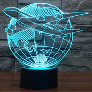 Fly out of Asia Style 3D Touch Switch Control LED Light , 7 Colour Discoloration Creative Visual Stereo Lamp Desk Lamp Night Light