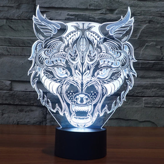 Leopard Shape 3D Touch Switch Control LED Light , 7 Colour Discoloration Creative Visual Stereo Lamp Desk Lamp Night Light