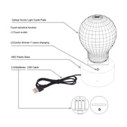 Leopard Shape 3D Touch Switch Control LED Light , 7 Colour Discoloration Creative Visual Stereo Lamp Desk Lamp Night Light