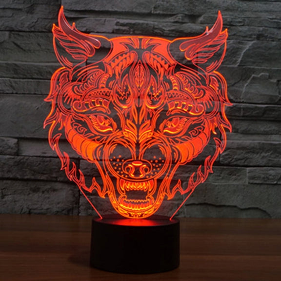 Leopard Shape 3D Touch Switch Control LED Light , 7 Colour Discoloration Creative Visual Stereo Lamp Desk Lamp Night Light