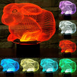Rabbit Shape 3D Touch Switch Control LED Light , 7 Colour Discoloration Creative Visual Stereo Lamp Desk Lamp Night Light - Novelty Lighting by PMC TechLife | Online Shopping South Africa | PMC TechLife | Buy Now Pay Later Mobicred