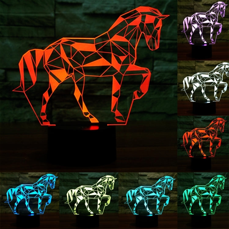 Horse Shape 3D Touch Switch Control LED Light , 7 Color Discoloration Creative Visual Stereo Lamp Desk Lamp Night Light - Novelty Lighting by PMC TechLife | Online Shopping South Africa | PMC TechLife | Buy Now Pay Later Mobicred