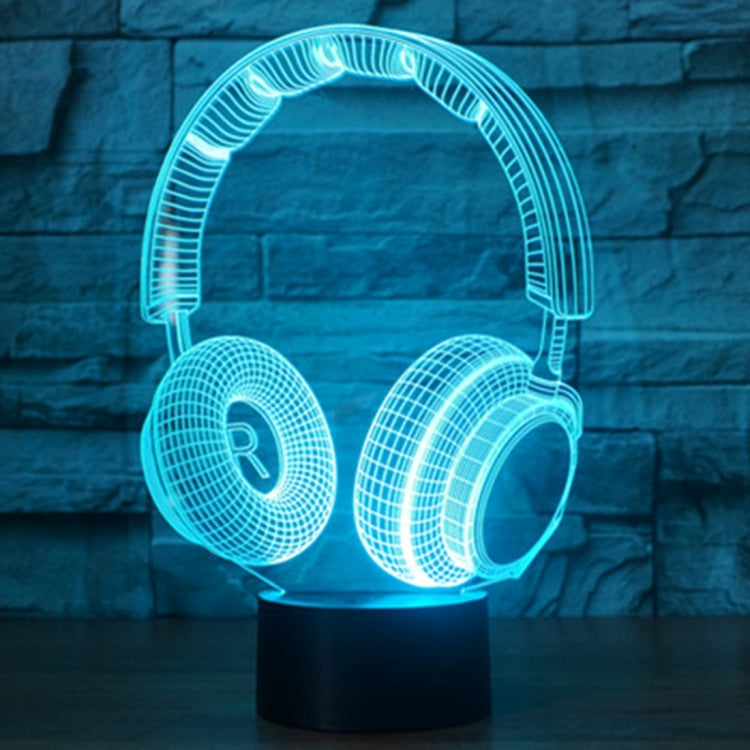 Headset Shape 3D Touch Switch Control LED Light , 7 Colour Discoloration Creative Visual Stereo Lamp Desk Lamp Night Light - Novelty Lighting by PMC TechLife | Online Shopping South Africa | PMC TechLife | Buy Now Pay Later Mobicred
