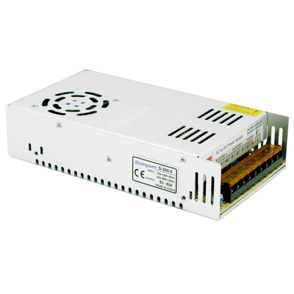 SOMPOM S-300-5 300W 5V 60A Switching Driver LED Light Strip Display Screen Lighting Monitor Power Supply