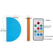 Foldable Pages Colorful Dimming Book Shape LED Light , Creative Portable USB Charging Semicircle Night Light with Remote Control(Blue)