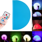 Foldable Pages Colorful Dimming Book Shape LED Light , Creative Portable USB Charging Semicircle Night Light with Remote Control(Blue)