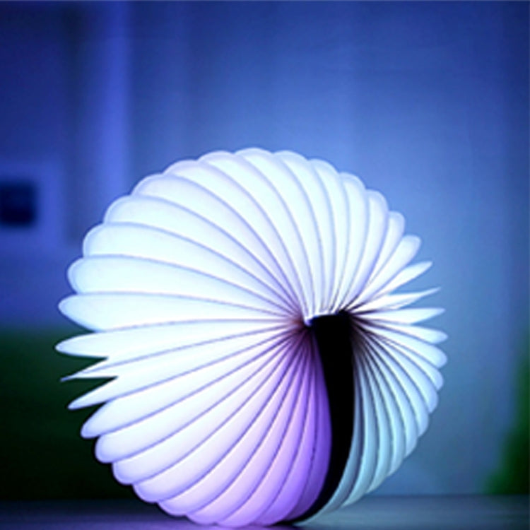 Foldable Pages Colorful Dimming Book Shape LED Light , Creative Portable USB Charging Semicircle Night Light with Remote Control(Blue)