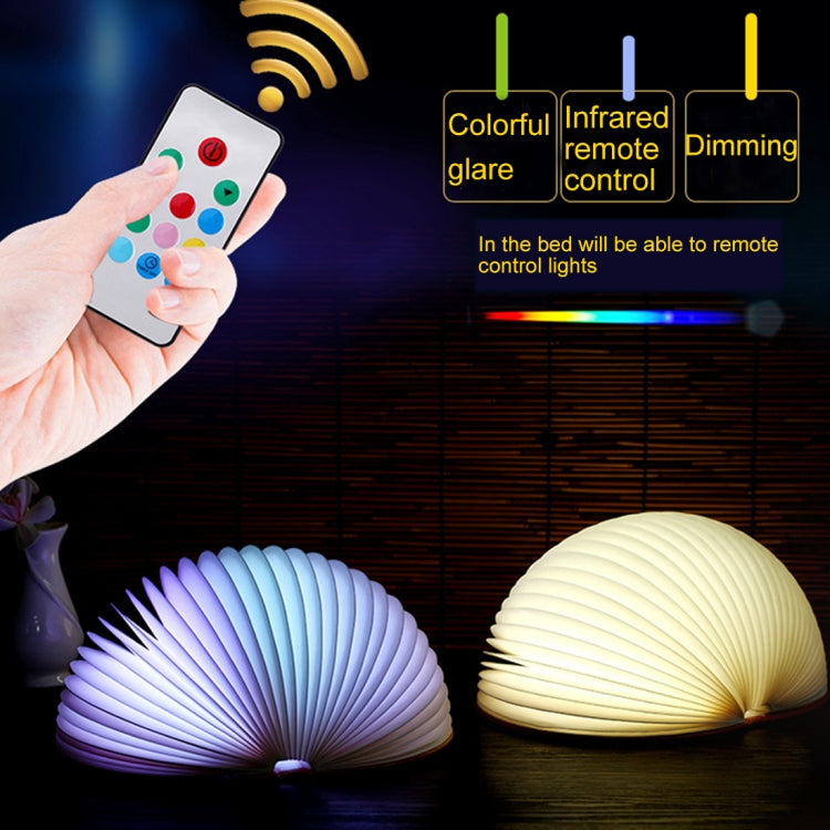 Foldable Pages Colorful Dimming Book Shape LED Light , Creative Portable USB Charging Semicircle Night Light with Remote Control(Blue)