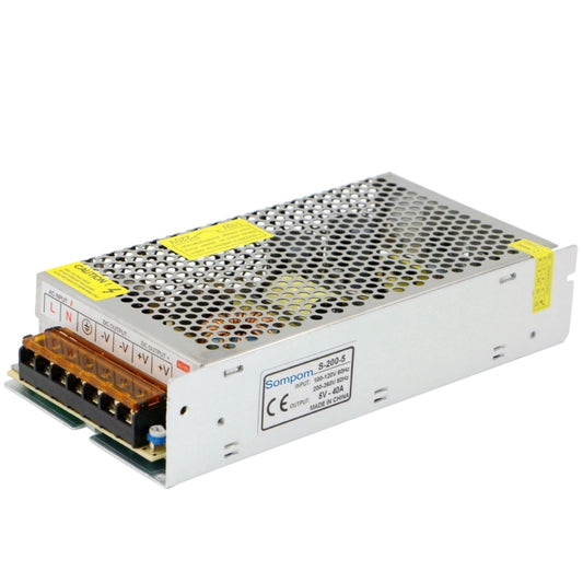 SOMPOM S-200-5 200W 5V 40A Switching Driver LED Light Strip Display Screen Lighting Monitor Power Supply - free shipping - PMC Jewellery - Order now!